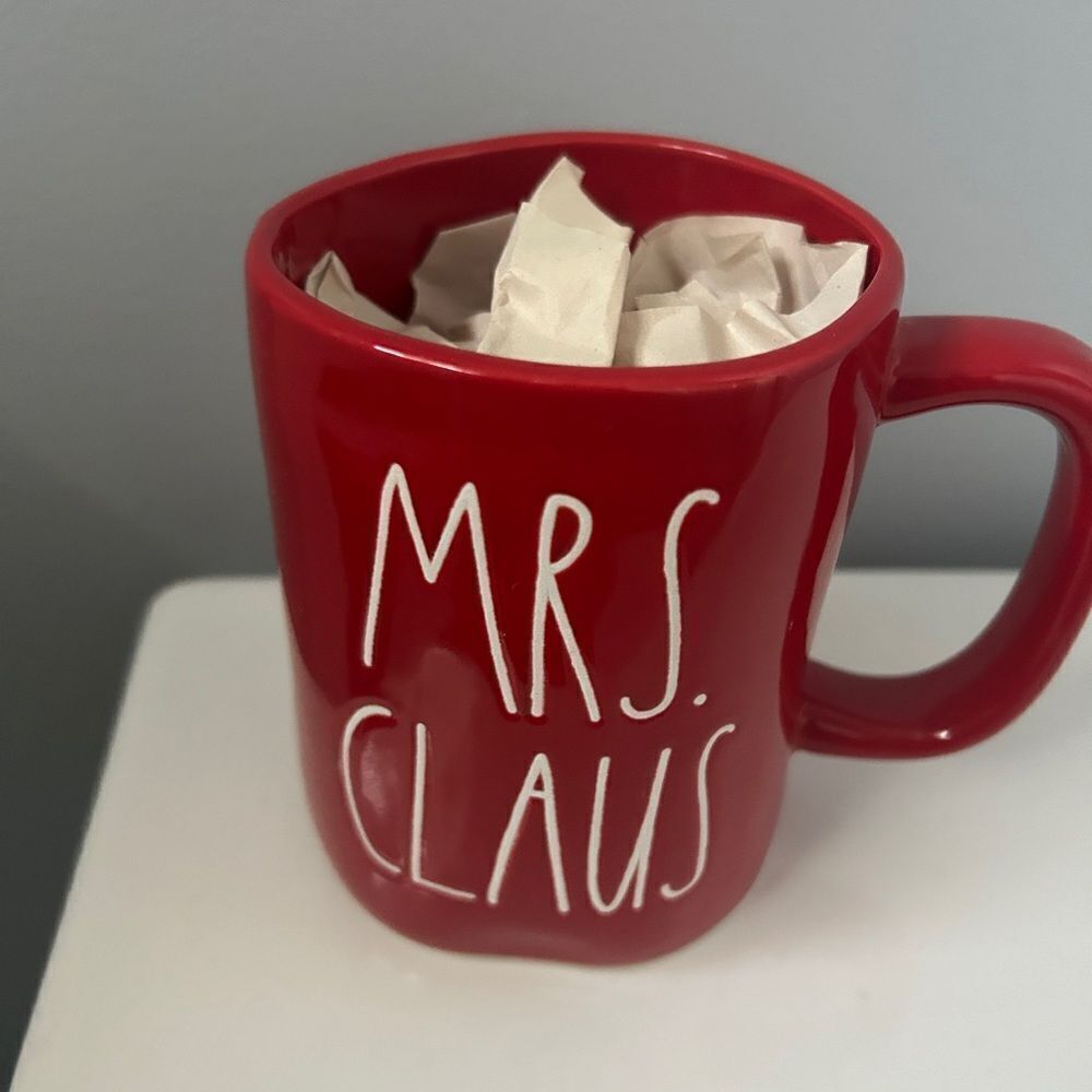 Rae Dunn Mrs. Claus Christmas Mug Red White